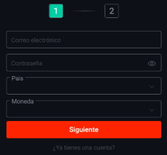PinUp proceso de registro